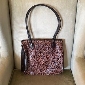 Source Unknown Black and Pink Swirl Shoulder Bag